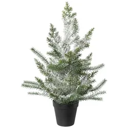 CREATIV green künstliche Pflanze Zimmertanne im Topf, beschneit, 50 cm, schnee