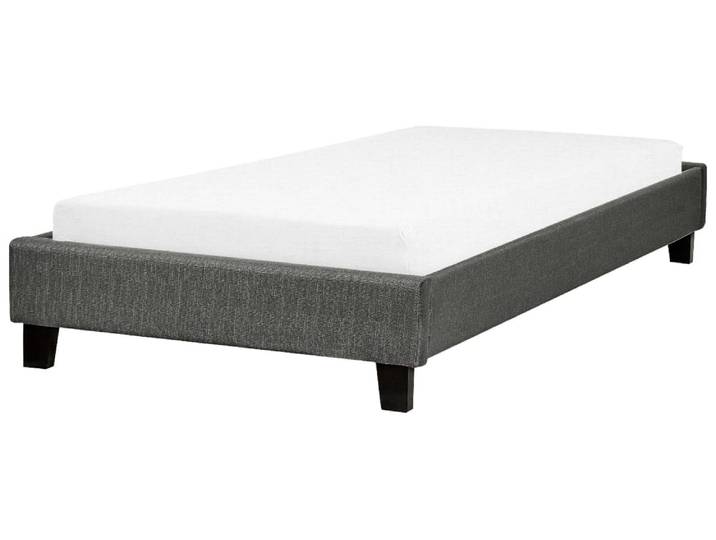 Lit simple en tissu gris 90x200