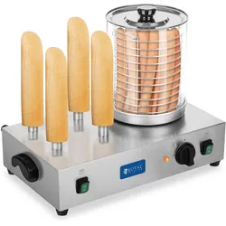 Royal Catering Würstchenwärmer 1100W Hot Dog Gerät Hotdog Maker Wurstwärmer Edelstahl Toaster, Fun Kitchen, Silber