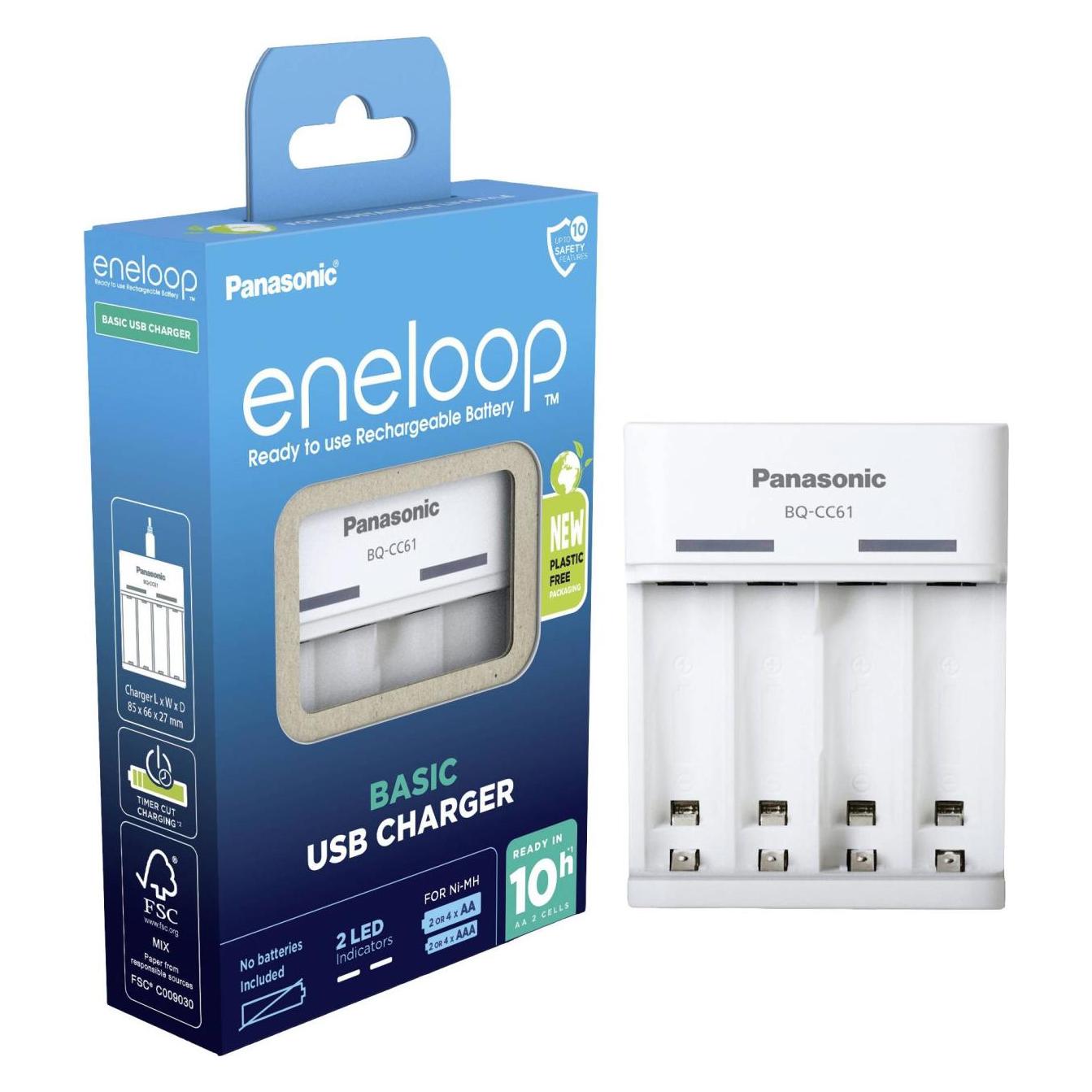 Panasonic eneloop USB Charger BQ-CC61USB (1 Stk., Ladegerät ohne Akku) (BQ-CC61USB)
