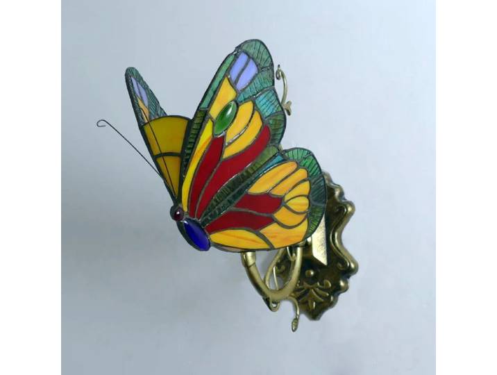 Style Vintage papillon allée applique verre coloré lampe créative chambre lit lampe décorative pastorale barre applique murale