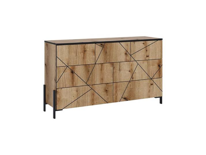 Commode avec tiroirs Hatto 139.8x80.2cm avec 7 tiroirs Chêne Vicco 56524
