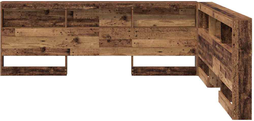 Ivy Bronx Storage Headboard With Shelf 200 Cm Engineered Wood Old Wood 200 x 220cm