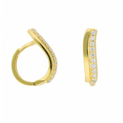Paar Creolen ADELIA´S "Damen Goldschmuck", gold, Ohrringe, Damen, Damen, Gold, mit Zirkonia Goldschmuck für Damen