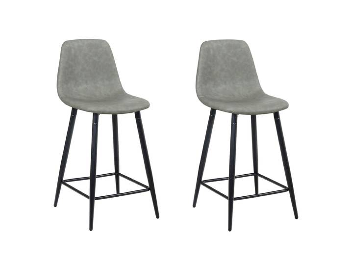 Barhocker DAVY 2er Set grau