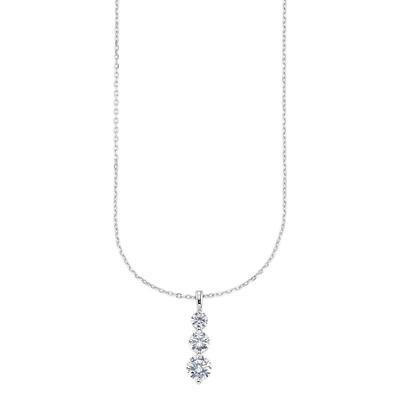 Kette mit Anhänger BRUNO BANANI "Schmuck Geschenk mit runden verschieden große Zirkonia als Anhänger", silber (silberfarben, kristallweiß), Halsketten, Damen, Silber 925 (Sterlingsilber), L: 45 B: 1,1mm, mit Zirkonia (synth.), B:1,1mm
