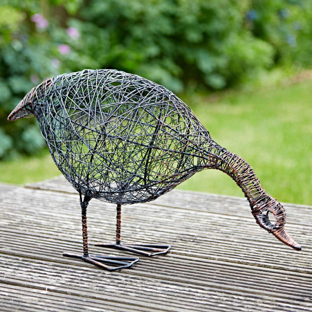Paper High Anka the Drinking Duck Wire Garden Ornament Brown 71cm H X 29cm W X 19cm D