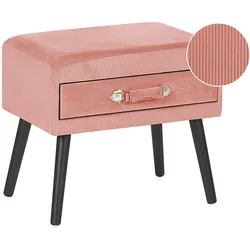 NACHTTISCH rosa Cord Koffer-Design Eurostar