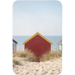 BADEMATTE Strand - Ferienhäuser - Farbenfroh - Dünen Rutschfest 60x90 cm