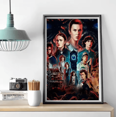 Inspire Curations Stranger Things Canvas Poster Retro TV Show Wall Art For Bedroom & Cafe Decor z10 40x60cm