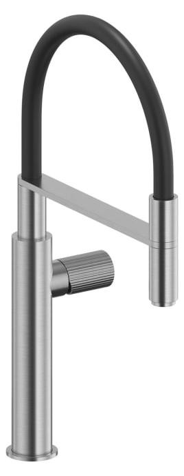 ALLUVION Neptun RVS keukenkraan met één hendel, hoge uitloop en handdouche