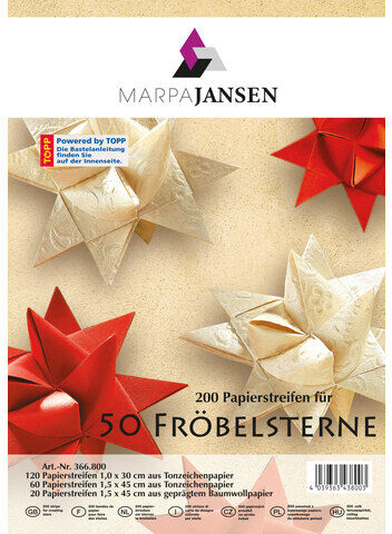 Papierstreifen-Set Fröbelsterne, 200 Streifen