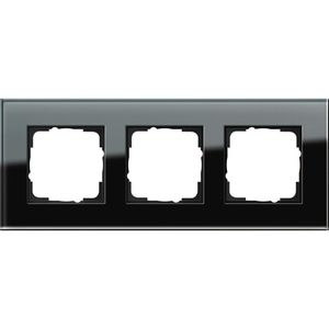 Gira Steckdosenrahmen 021305, Esprit, System 55, 3-fach, Glas, schwarz