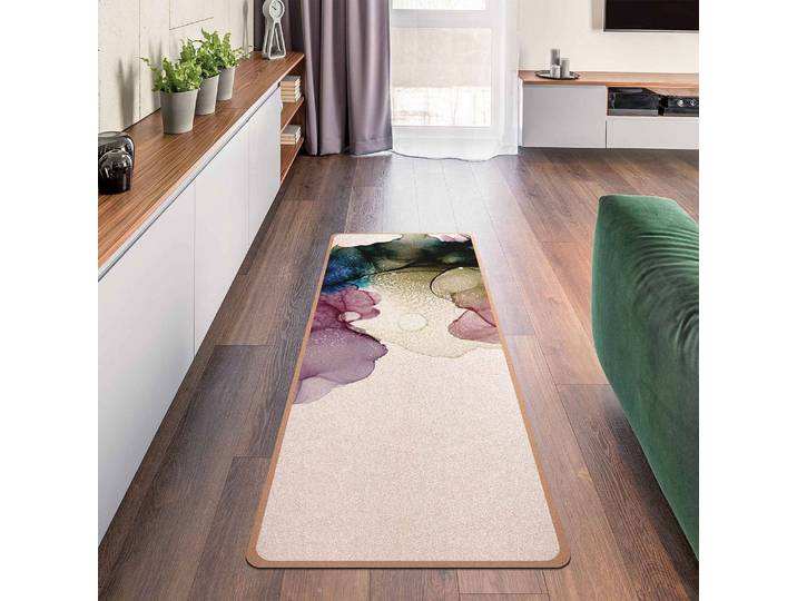 Läufer/Yogamatte Blumenbogen 183 x 61cm Blau