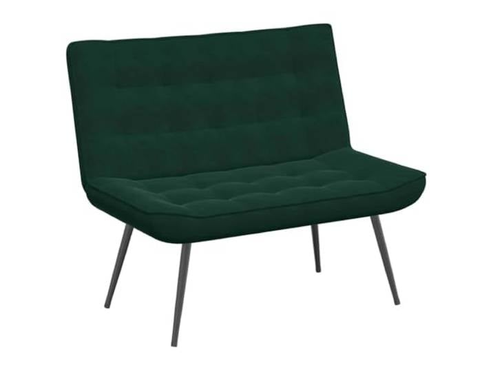 XHNIFBN Sitzbank Samt Dunkelgrün 110x74x84 cm Kleine Polsterbank Gemütliche Polstersitzbank mit Metallrahmen für Wohnzimmer, Schlafzimmer und Büro. Ideal zum Entspannen und Lesen.