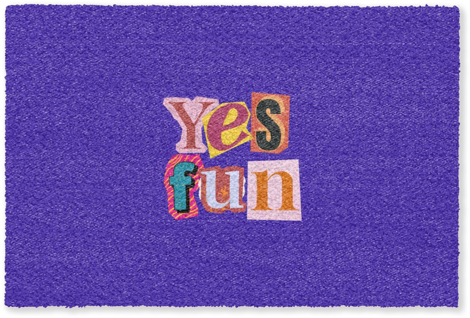 MuchoWow Deurmat Yes Fun - Kleurrijke Collage-stijl - Binnenmat - Breedte: 60 cm, Diepte: 40 cm