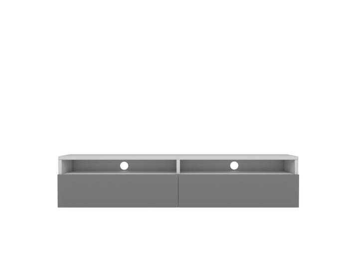 TV-Schrank mit zwei Schubladen Rednaw 140 cm Weiß matt / Grau
