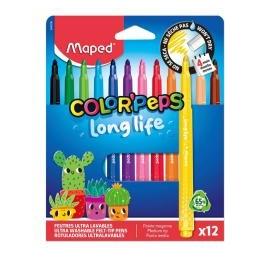 Maped COLOR'PEPS LONG LIFE Filzstifte farbsortiert, 12 St. (12x) (844000)