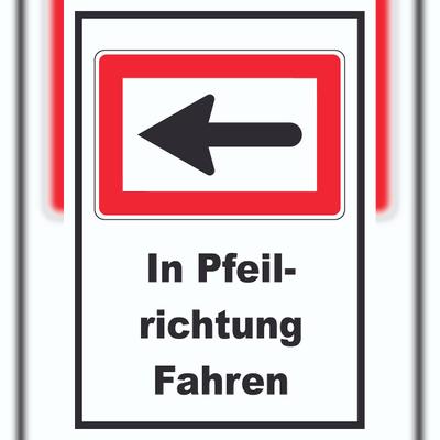 HB-Druck In Pfeilrichtung fahren links Symbol und Text A1 (594x841mm)