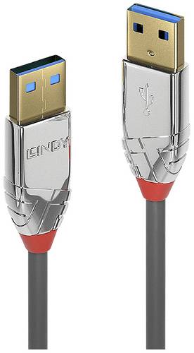 LINDY USB-Kabel USB 3.2 Gen1 USB-A Stecker, USB-A Stecker 0.50m Grau 36625