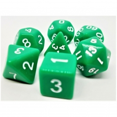 Dice4friends Würfelset Opaque - Green-White (7) 288559