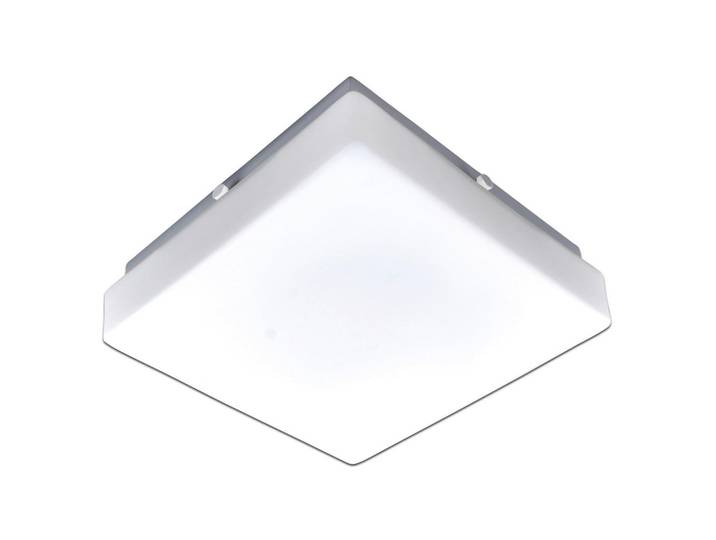 Näve Led-Deckenleuchte, Weiß, Metall, Glas, 25x8x25 cm, Dämmerungssensor, Lampen & Leuchten, LED Beleuchtung, LED-Deckenleuchten