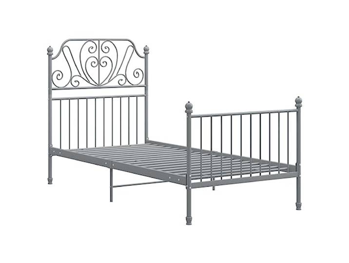vidaXL Bettgestell Metallbett Schlafzimmer Bett Einzelbett Schlafzimmermöbel Bettrahmen Lattenrost Pulverbeschichtetes Metall Grau 100x200cm