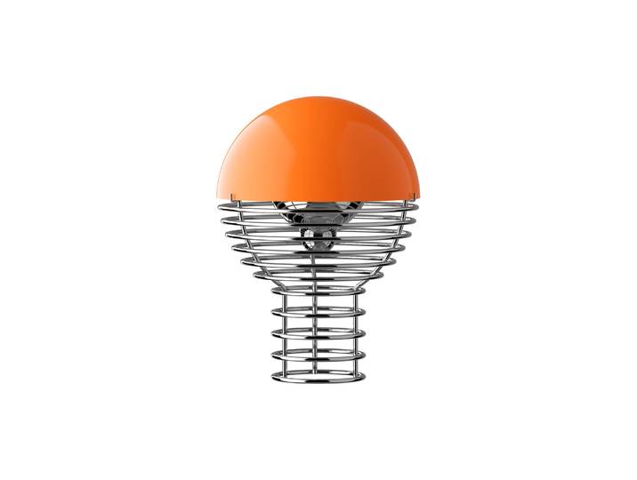 Verpan - Lampe sans fil rechargeable Wire - Orange - Acier chromé - Designer Verner Panton