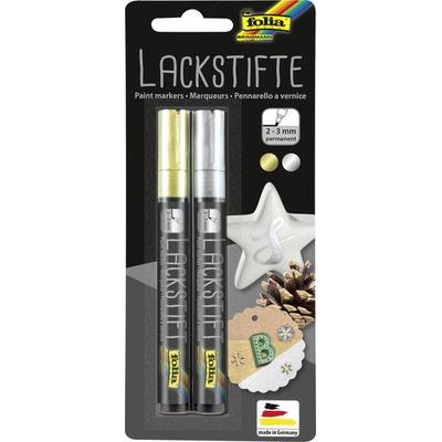 Folia Lackstifte 2-3mm gold & silber 2er Set