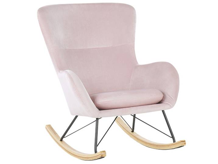 SCHAUKELSESSEL Samtstoff Rosa Ellan