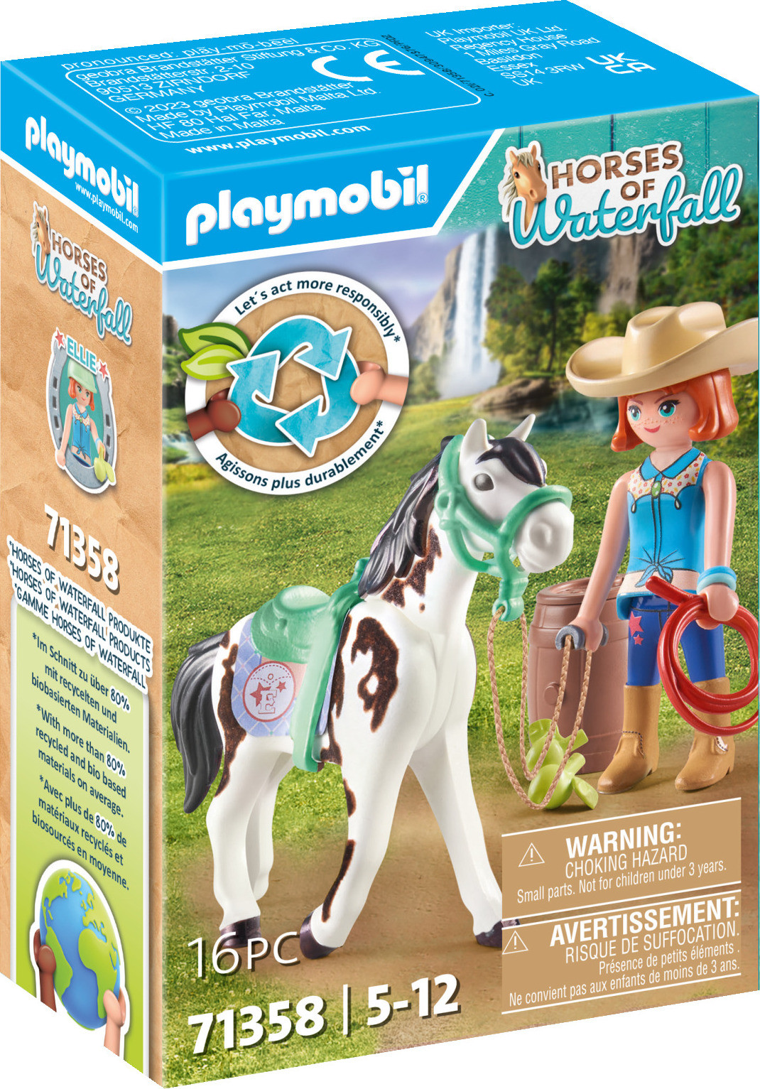 Playmobil Paarden bij de Waterval 71358: Ellie & Sawdust met western training