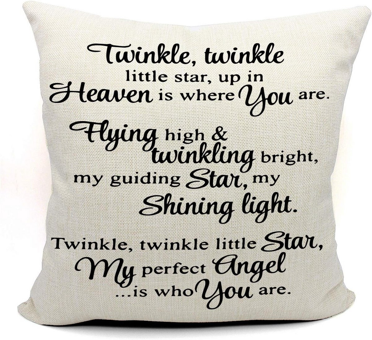 Decoratief Kussenhoes Twinkle Twinkle Little Star Linnen - 45 x 45 cm