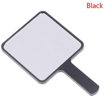 Fusion Finds Portable Handheld Makeup Mirror With Handle Square Travel Makeup Mirror For Vanity, Salon & Daily Use black