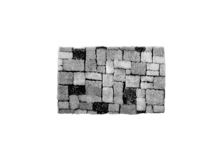 Tapis de bain mosaïque toucher peluche - Blancheporte
