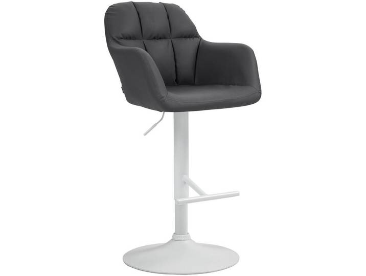 CLP Barhocker Lederlook schwarz, Schwarz, 57x97x59 cm, Esszimmer, Barmöbel, Barhocker
