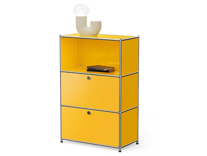 Tchibo - Kommode Metall »Cn3« mit 2 Klappenfächern - 77x40x120,5cm - chrom -