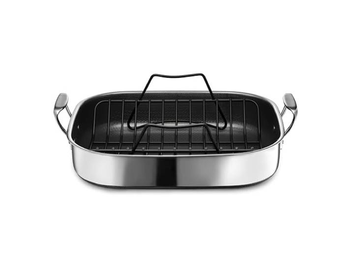 Hexclad Hybrid Non -Stick -Bratpfanne mit Rack, Geschirrspüler und ofenfreundlich, kompatibel mit allen Kochfeldplätzen