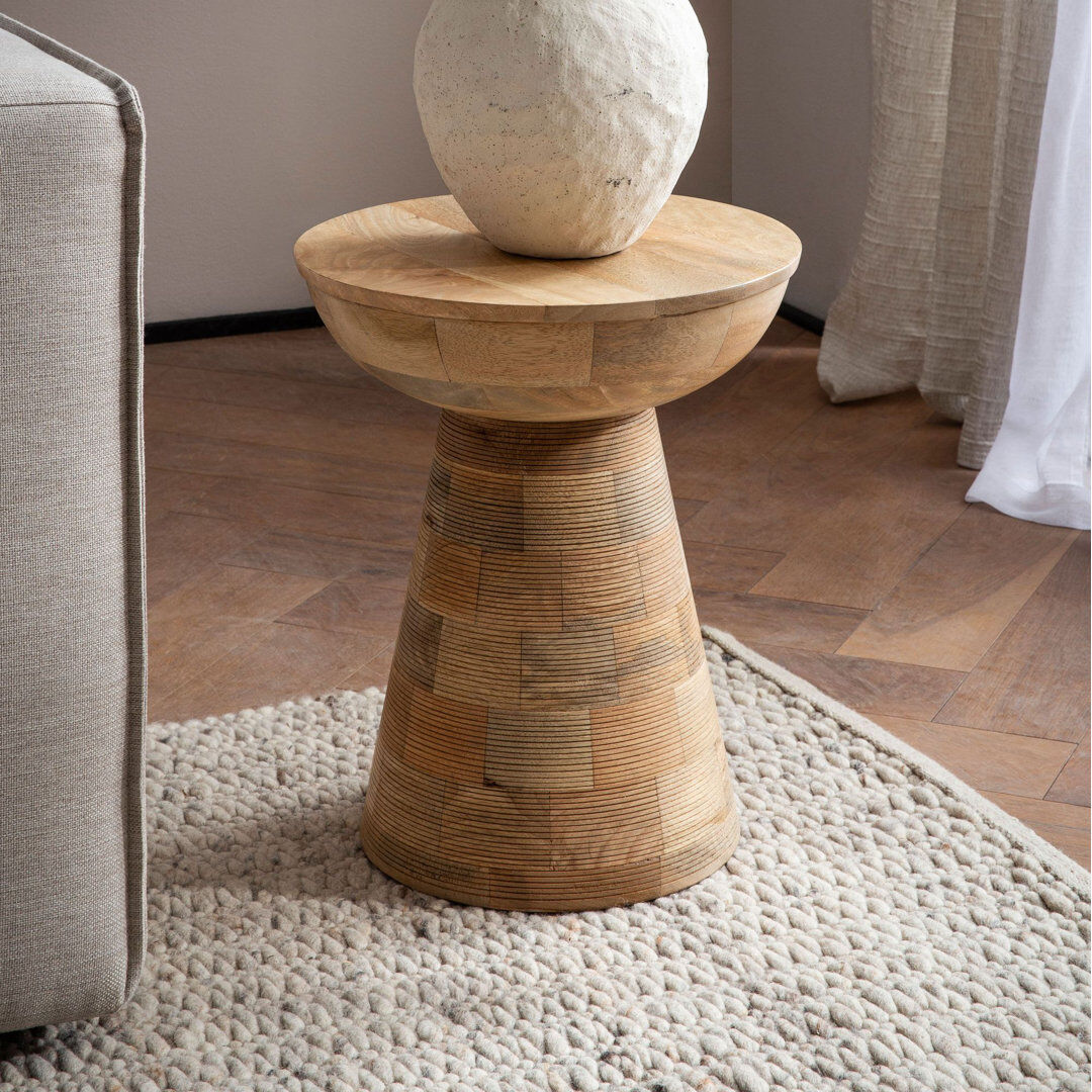 Fjørde & Co Solid Wood End Table Brown 45cm H X 37cm W X 37cm D