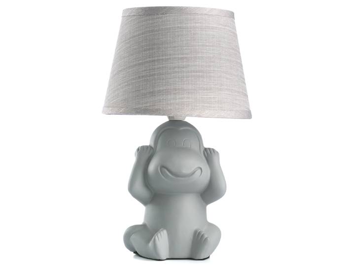 LED-Tischleuchte 066 Monkey 17 x 28 x 17cm Grau/Grau Baumwollstoff E14