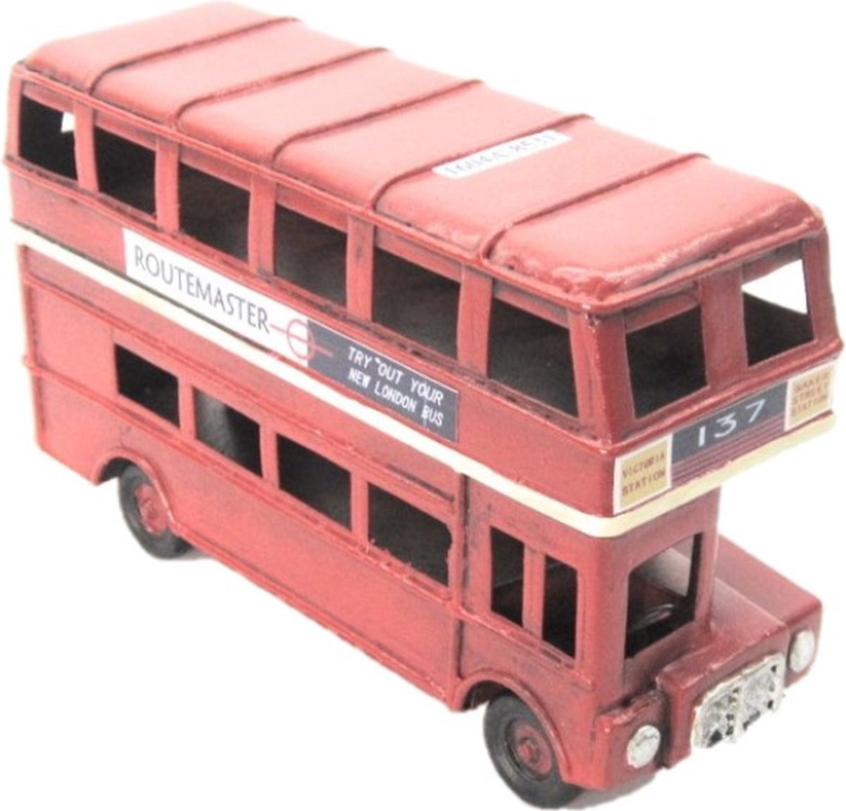 Blikken Engelse Bus decoratief tafelaccessoire voor volwassenen