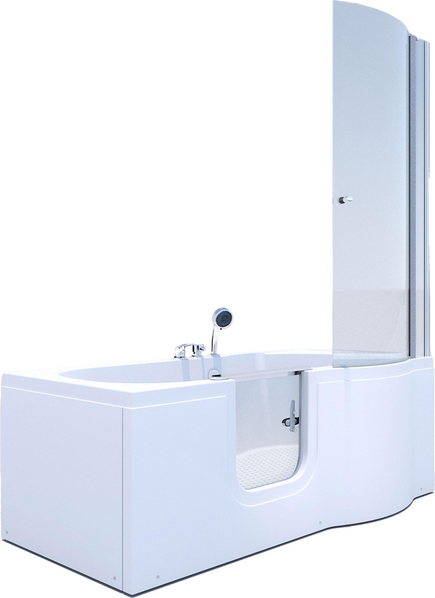 Seniorendusche und Badewanne mit Tür S12D-EH-L Dusche 170x85cm