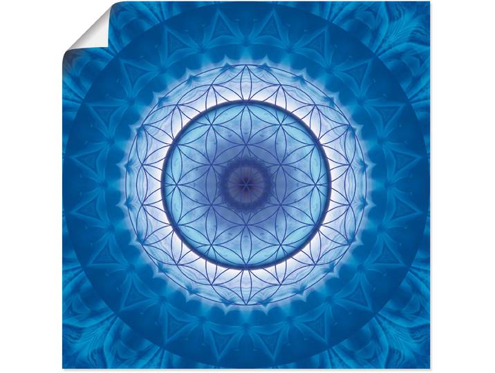 Poster ARTLAND Blume des Lebens 2 , blau (farbe bild(er): blau), B:30cm H:30cm, Bilder, Poster, ohne Rahmen