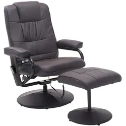 MASSAGESESSEL mit Hocker, Relaxsessel mit Liegefunktion, Massagefunktion, Braun