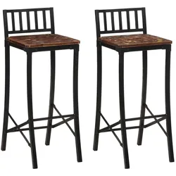 vidaXL, Barhocker, Becolina (solid wood reclaimed (2 Stück))