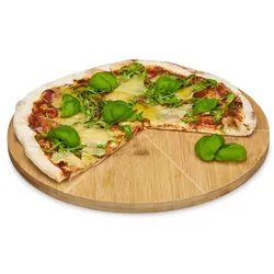Relaxdays Pizzateller Bambus Hellbraun