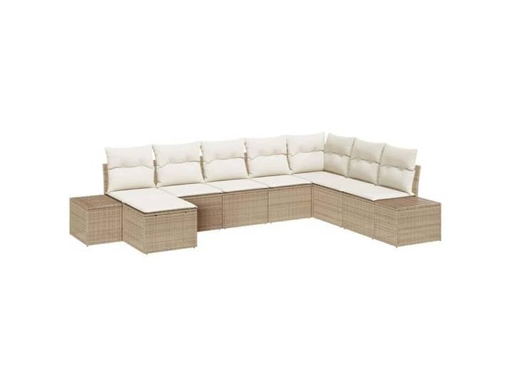 Ensemble de canapé de jardin modulable - - Beige - Polyrotin - 319x209x85 cm - Modulaire - Coussins amovibles