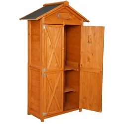 Werkzeugschrank aus Holz, ca. 88 x 45,5 x 168 cm - Braun - Fenster