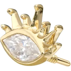 14 Karat Gold Schraubaufsatz mit Außengewinde MOISSANIT-OVAL + SONNENSTRAHLEN