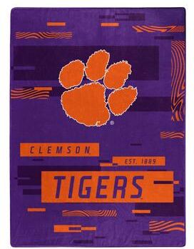 NCAA Clemson Tigers Digitize Raschel Throw Blanket