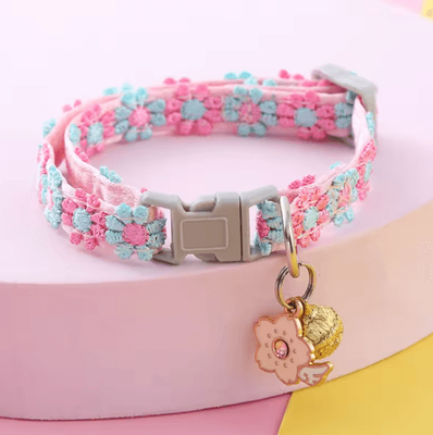 Inspire Picks Paw Charm Footprint Pet Collar With Bell Adjustable Cartoon Paw Print Collar For Cats Kittens & Puppies b